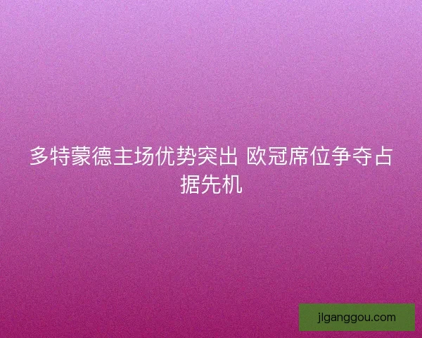 多特蒙德主场优势突出 欧冠席位争夺占据先机